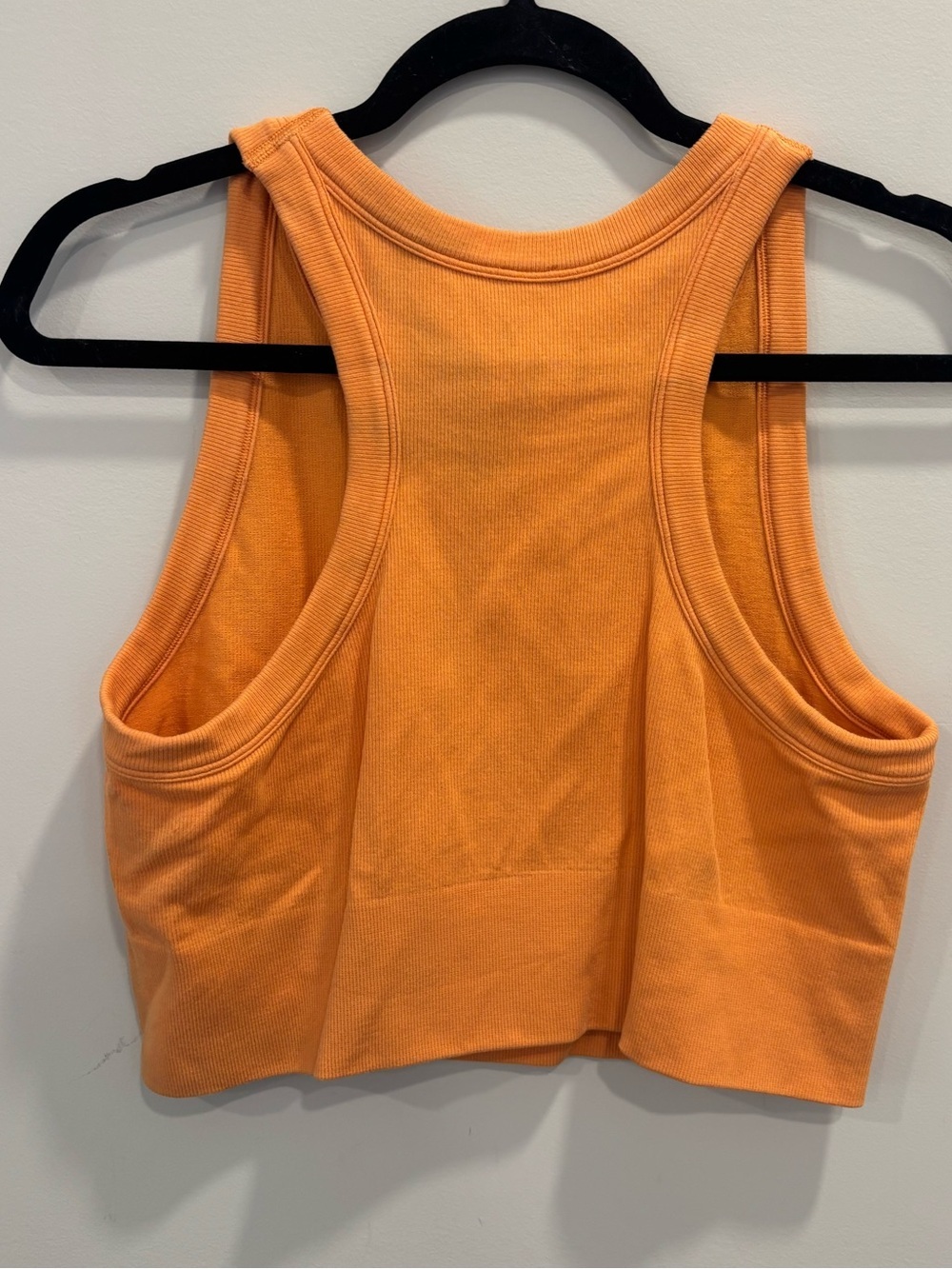 Orange Ribbed Racerback Crop Tank Top - Picture 2 of 2